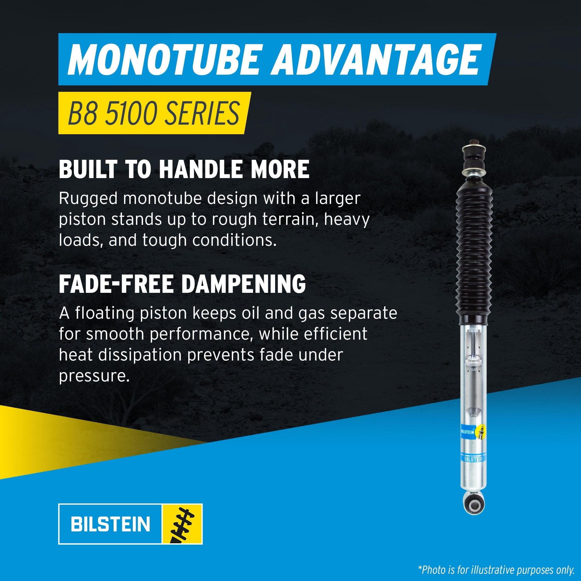 Bilstein Set of Front and Rear B8 5100 Series Shocks Compatible with 2005-2016 F250/F350 4WD with 2 Front & 0-1 Rear
